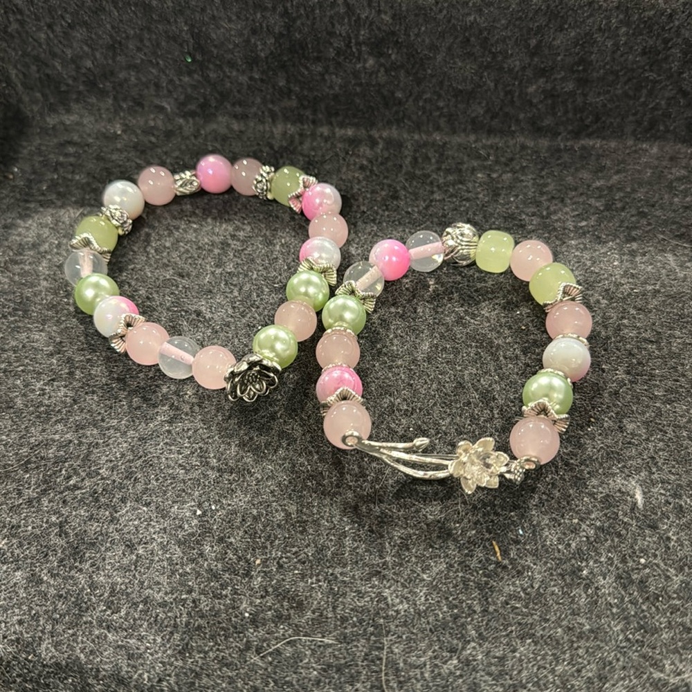 Cherry blossom Porcelain Beads Bracelet Set